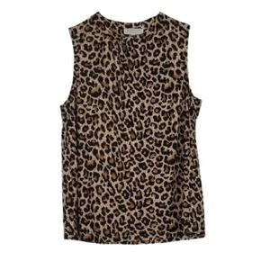 Hayden Leopard Printed Ruched Knot Collar Top